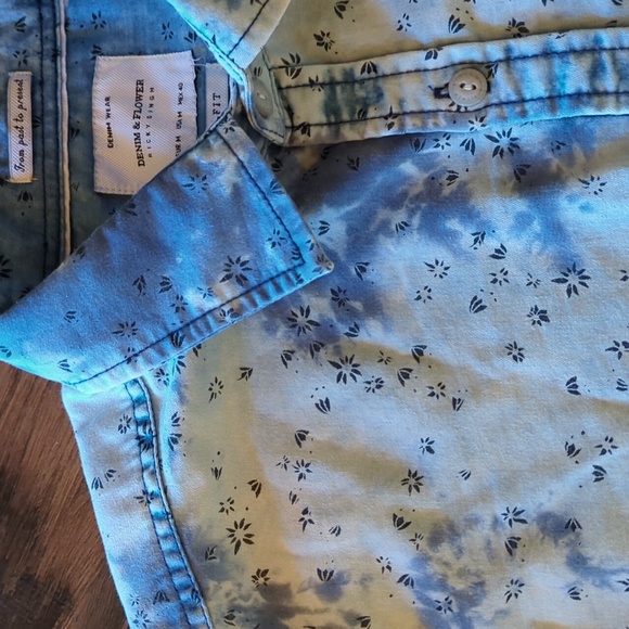 Denim & Flower Ricky Singh SS Button Down Shirt. Sz M - Picture 7 of 13